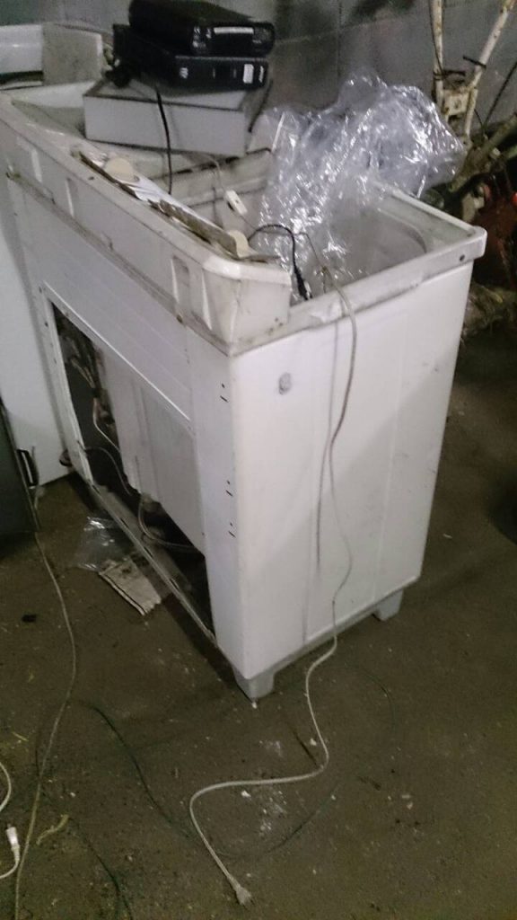 岡山市北区大和町付近で回収した洗濯機です。