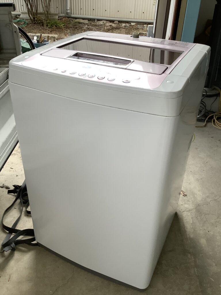 岡山市内で回収した洗濯機