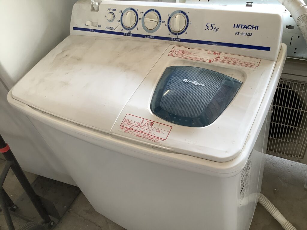 岡山市北区花尻で回収した二槽式洗濯機