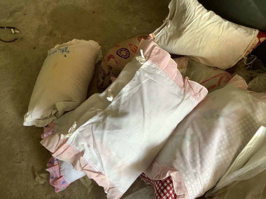 岡山市中区浜で回収した枕