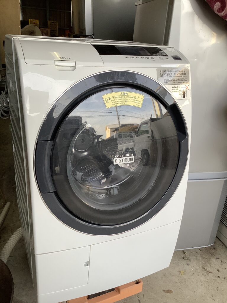 岡山市中区浜で回収したドラム式洗濯機
