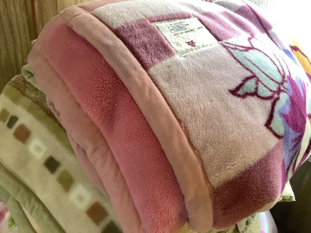 岡山市北区富田で回収した毛布