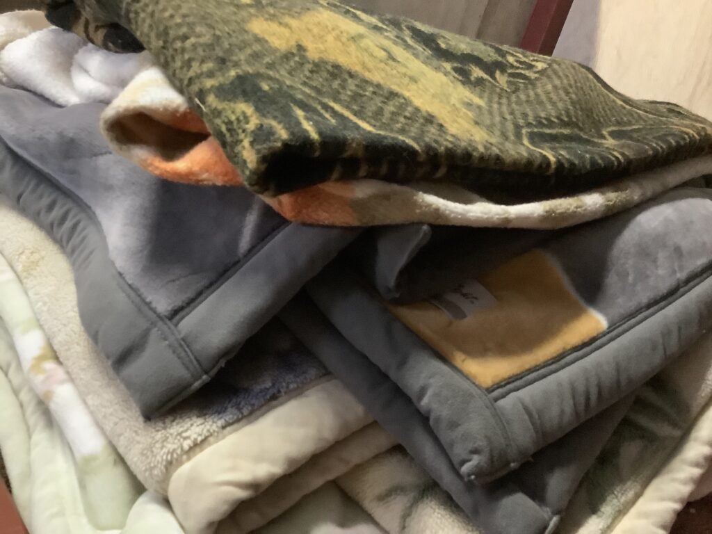 岡山市中区門田本町で回収した毛布