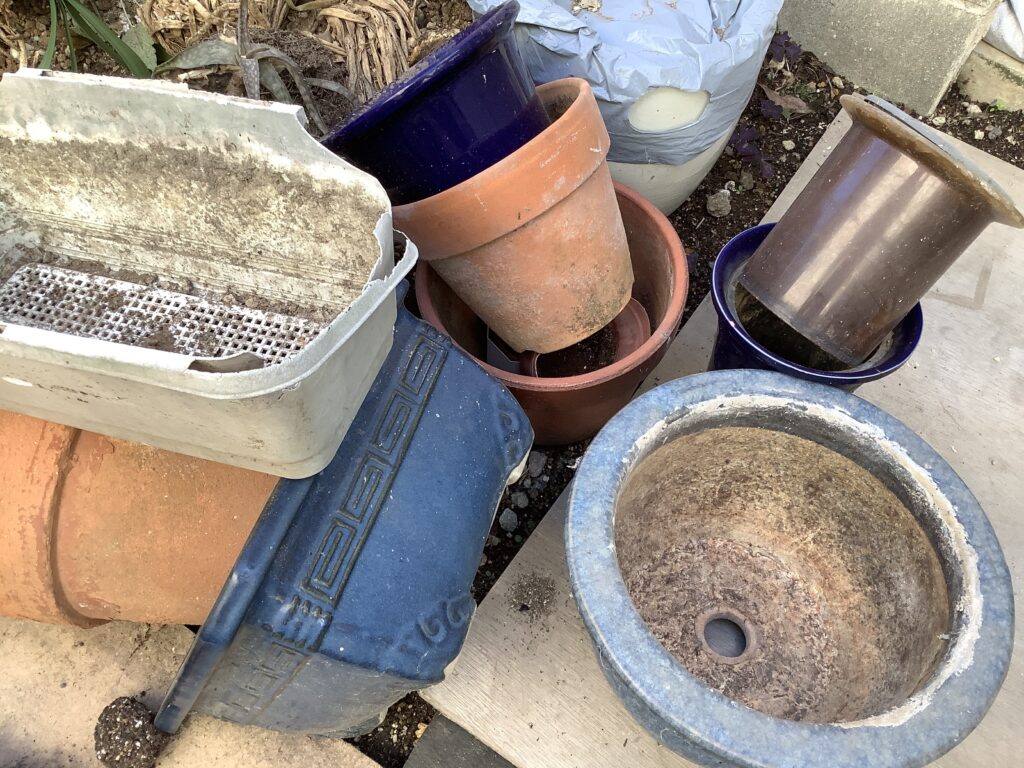 岡山市北区野田屋町で回収した植木鉢