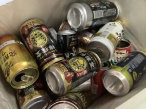 津山市井口で引き取り回収から処分までした不用品の空き缶