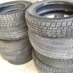 岡山市北区新保で回収したタイヤ