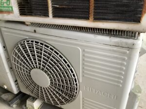 井原市東江原町で取り外し回収から処分までしたエアコン