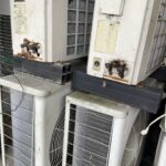 倉敷市宮前でエアコンの取り外しから処分までさせて頂きました。
